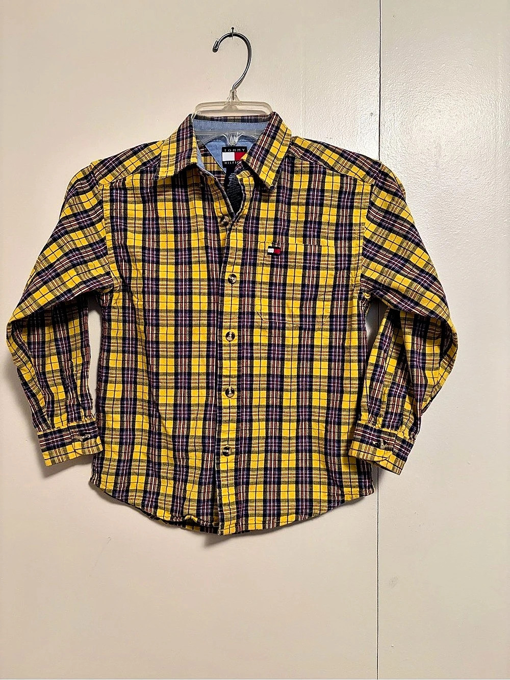 Tommy Hilfiger Plaid Button Down in Yellow & Blue